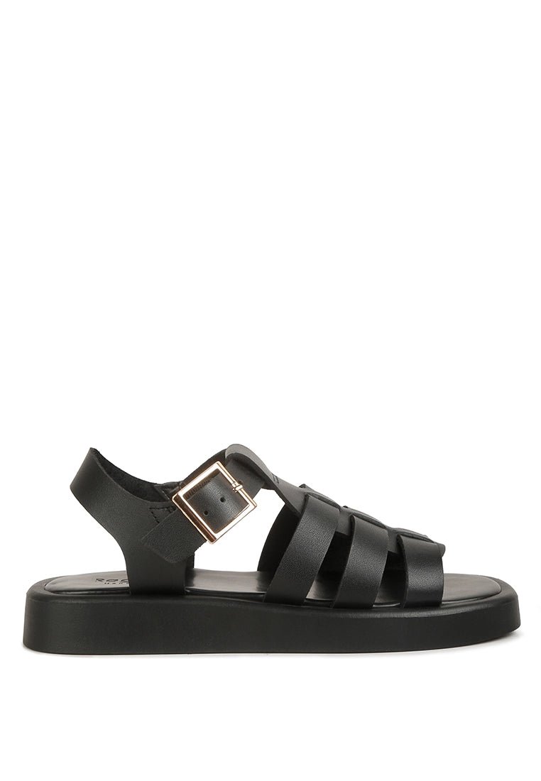 Black Gladiator Sandals - Linen & Spritz