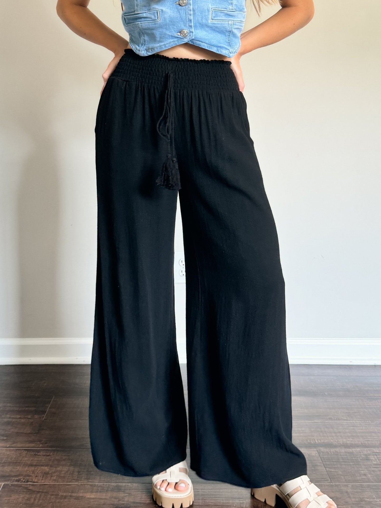 Black Linen Pants - Linen & Spritz