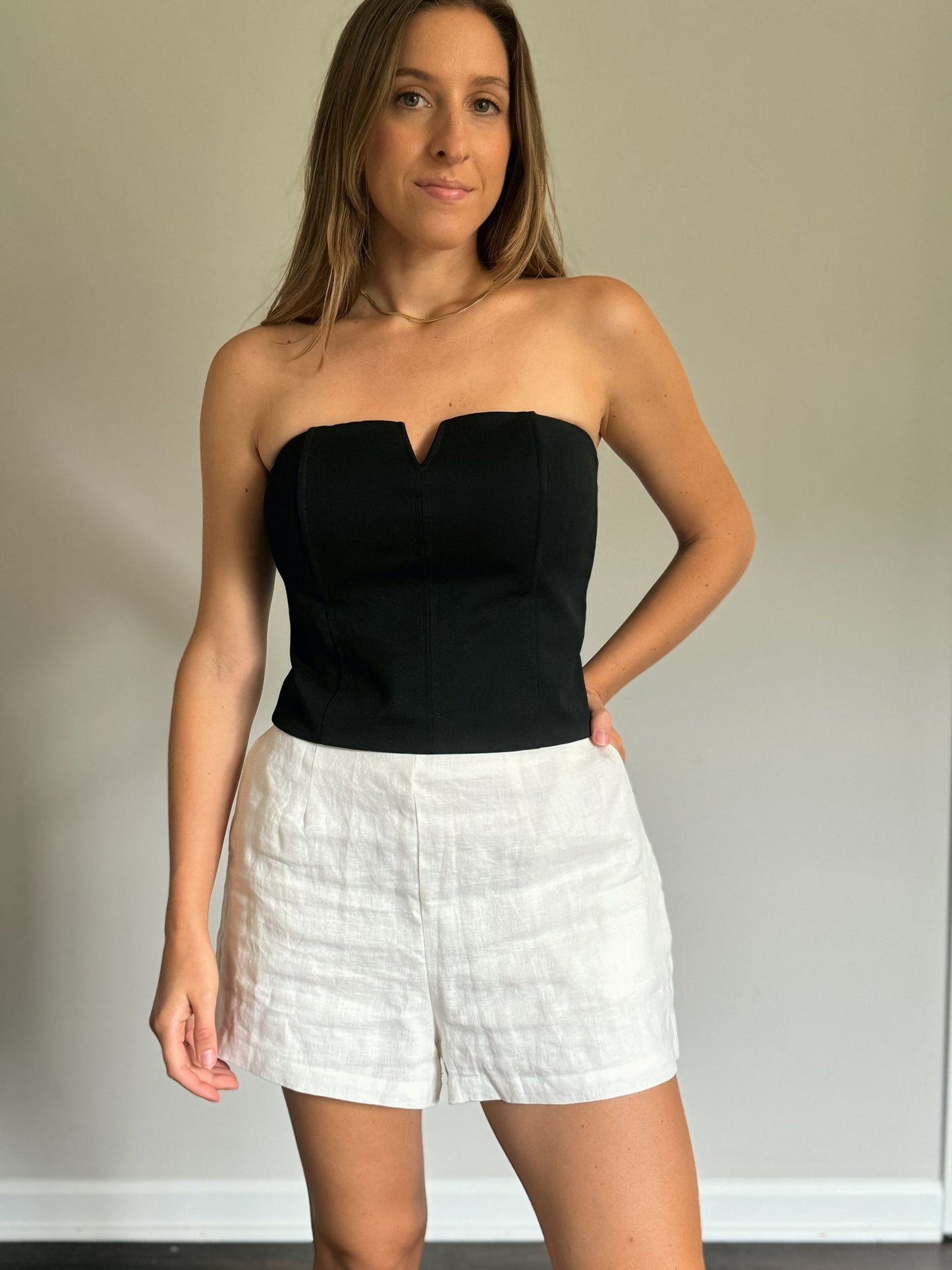 Black Wire Tube Top - Linen & Spritz