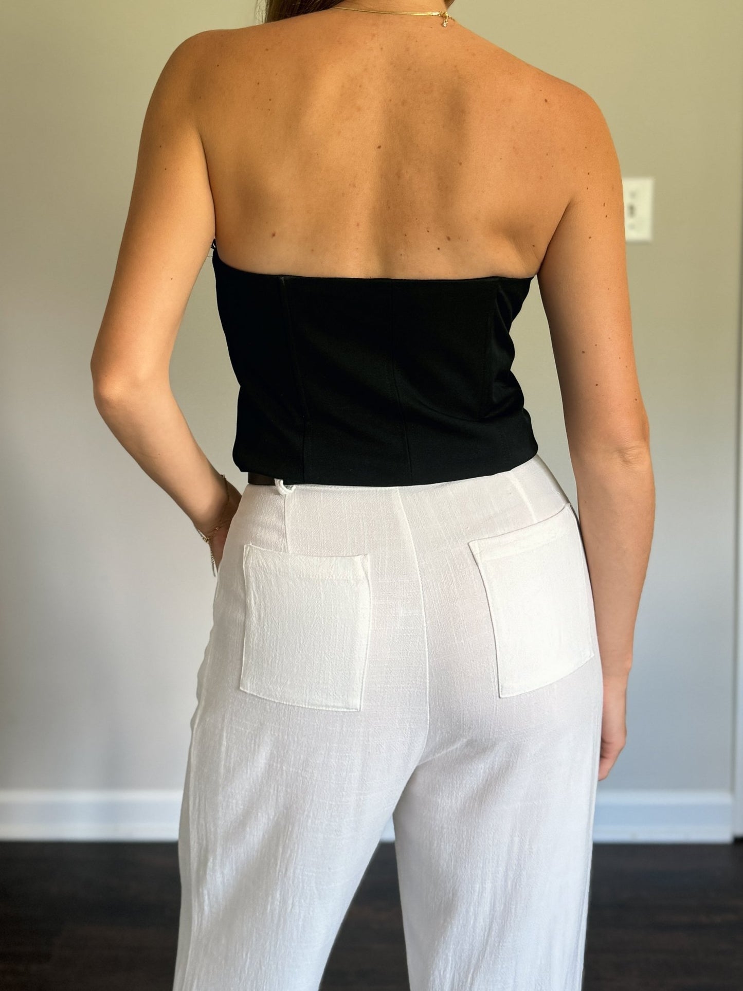 Black Wire Tube Top - Linen & Spritz