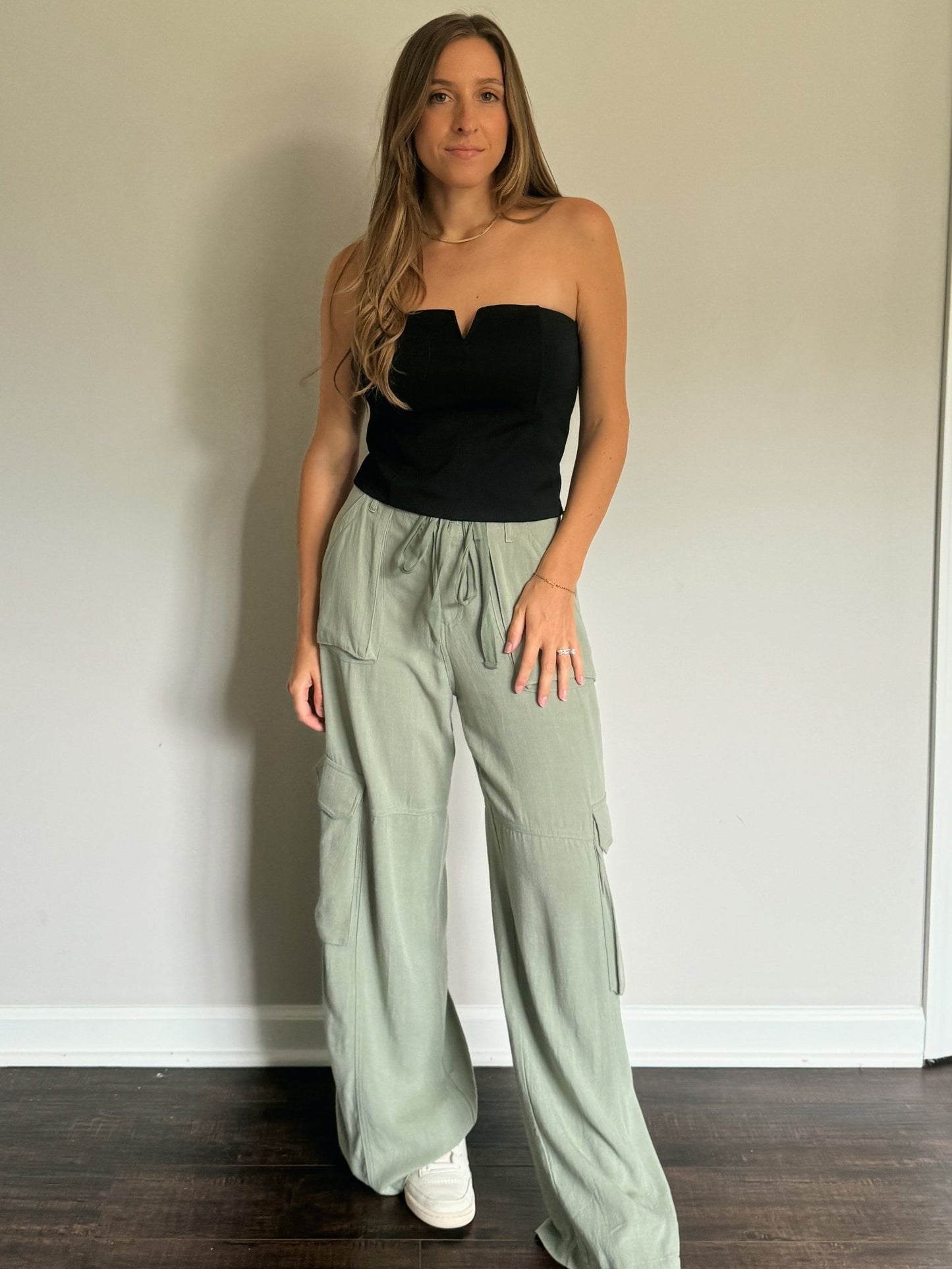 Black Wire Tube Top - Linen & Spritz