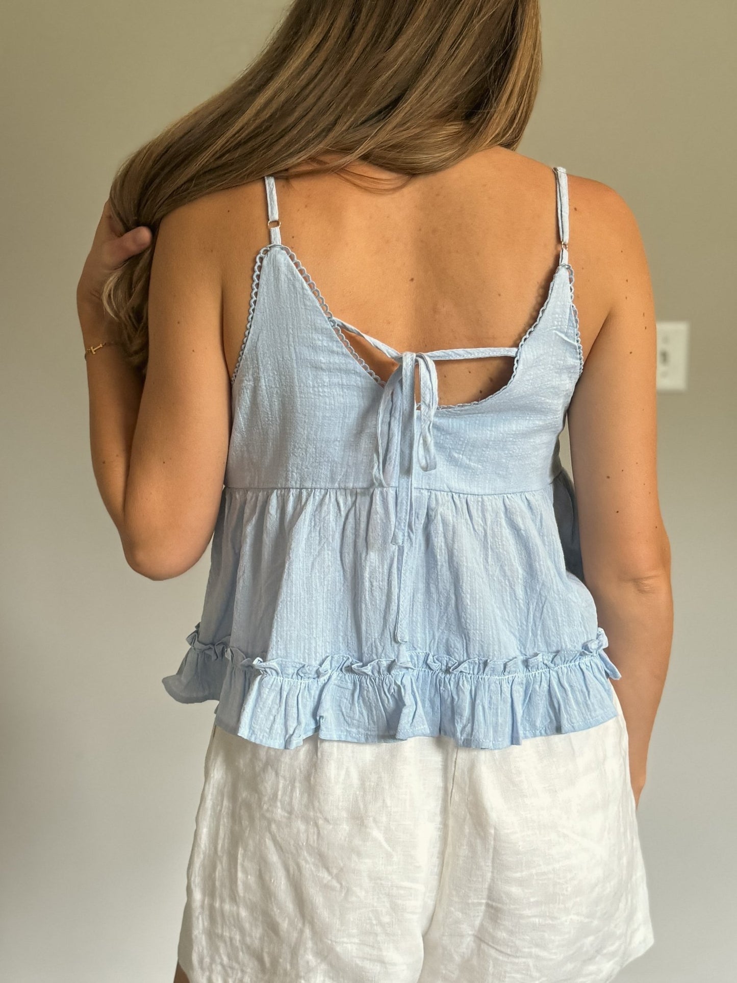 Daydream Sleeveless Cotton Top - Linen & Spritz