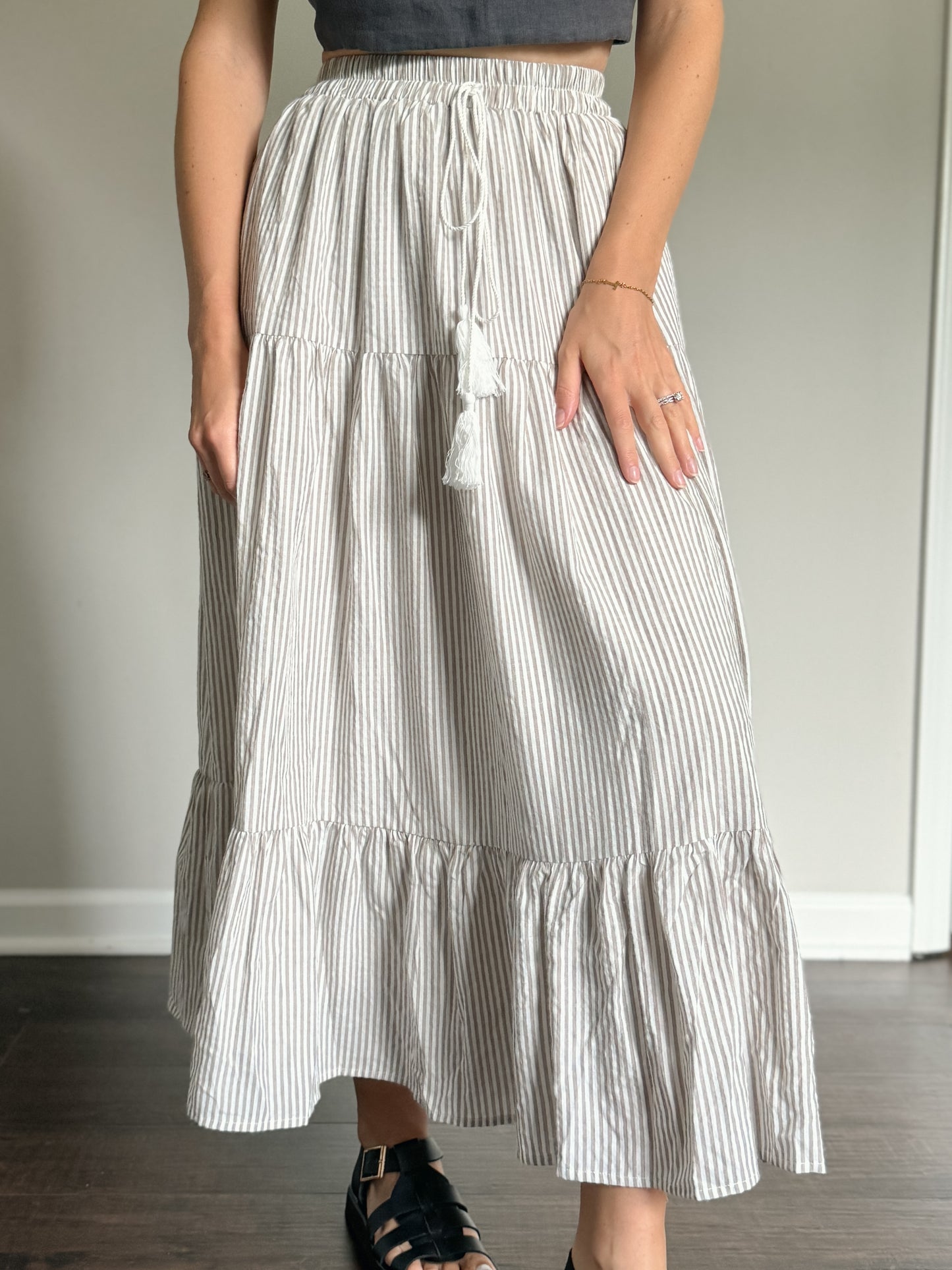 striped maxi skirt