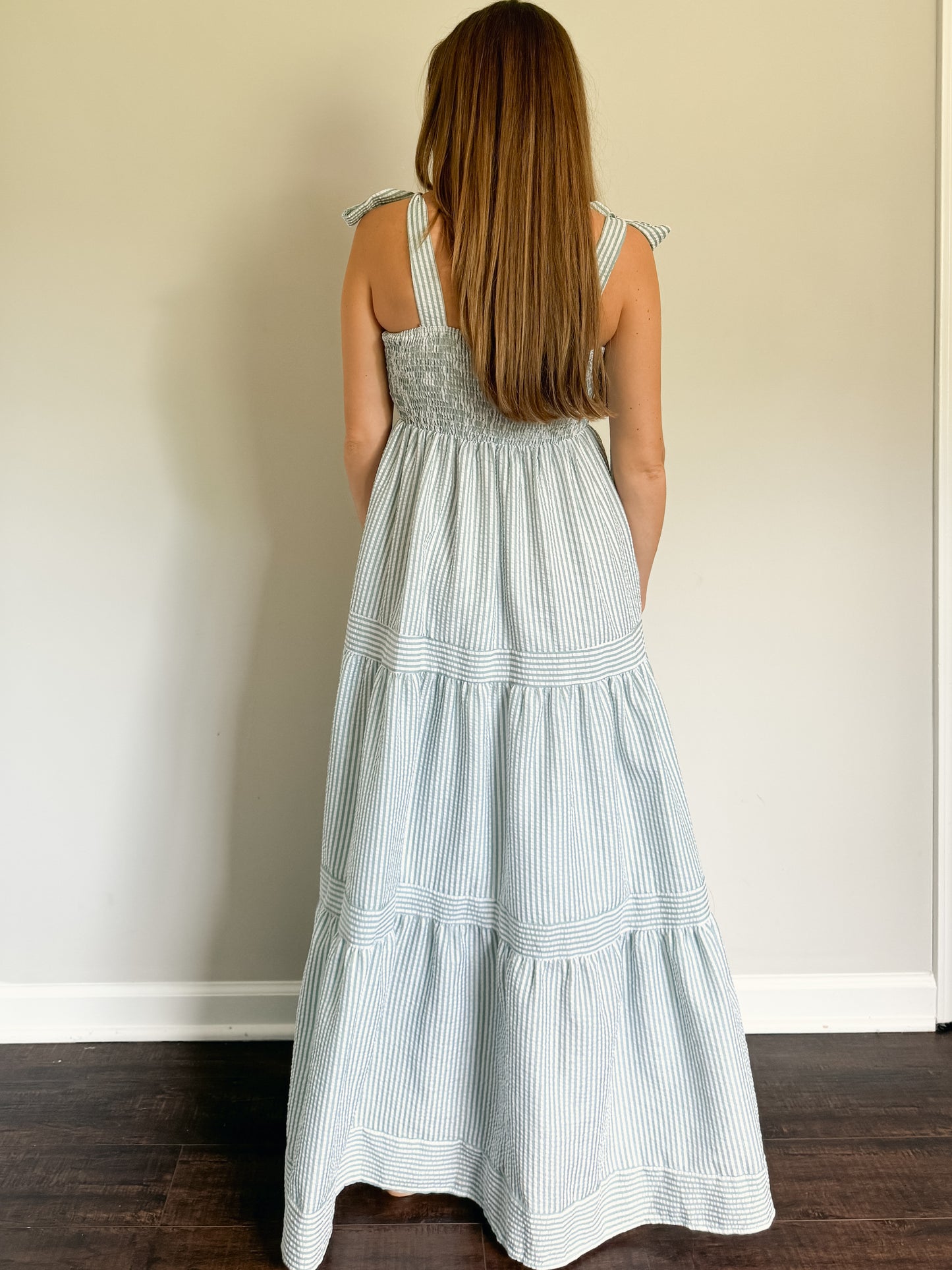 Seafoam Stripe Maxi Dress